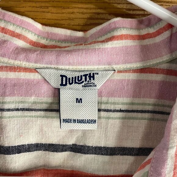 Duluth Trading Co Button Up Tunic Length Shirt   Hemp Organic Cotton Medium - Picture 3 of 7